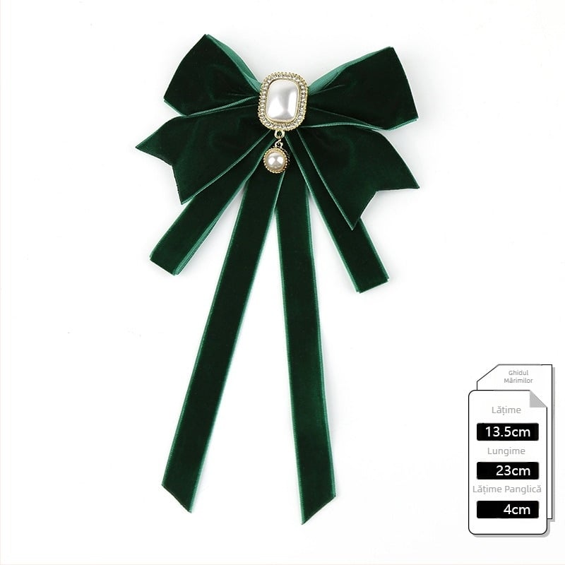 2024 Nou Black Tie pentru femei, guler cu fundă, floral, guler de cămașă, decorațiune cu panglică franceză, stil Academy, pin