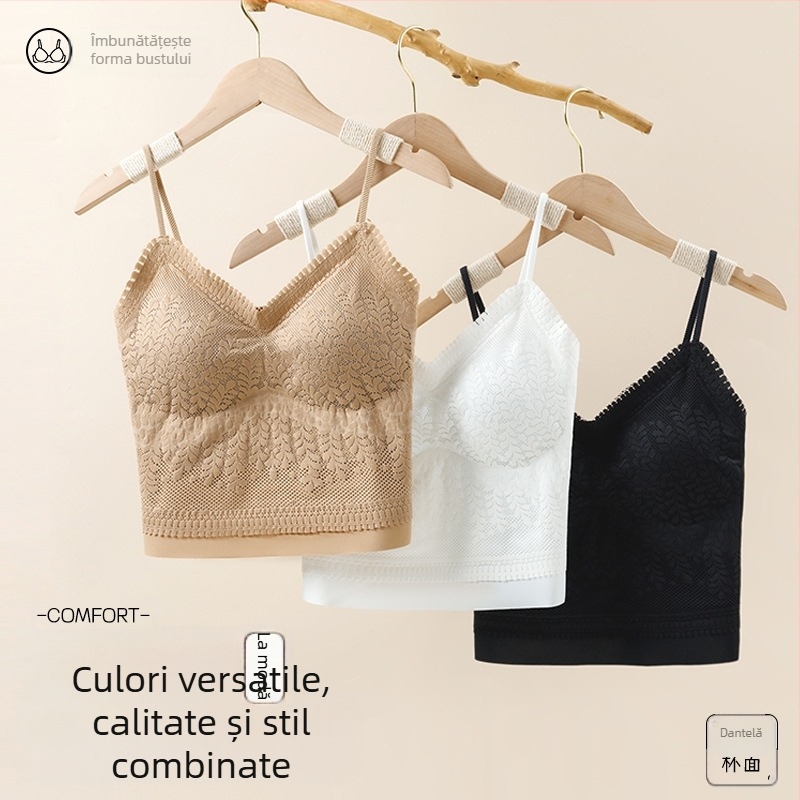 Lenjerie intimă de mătase cu spate frumos, stil nou, dantelă, stil nou, camisol, vestă dintr-o bucată, piept pad, fată fierbinte, interior, purtare exterioară, bază