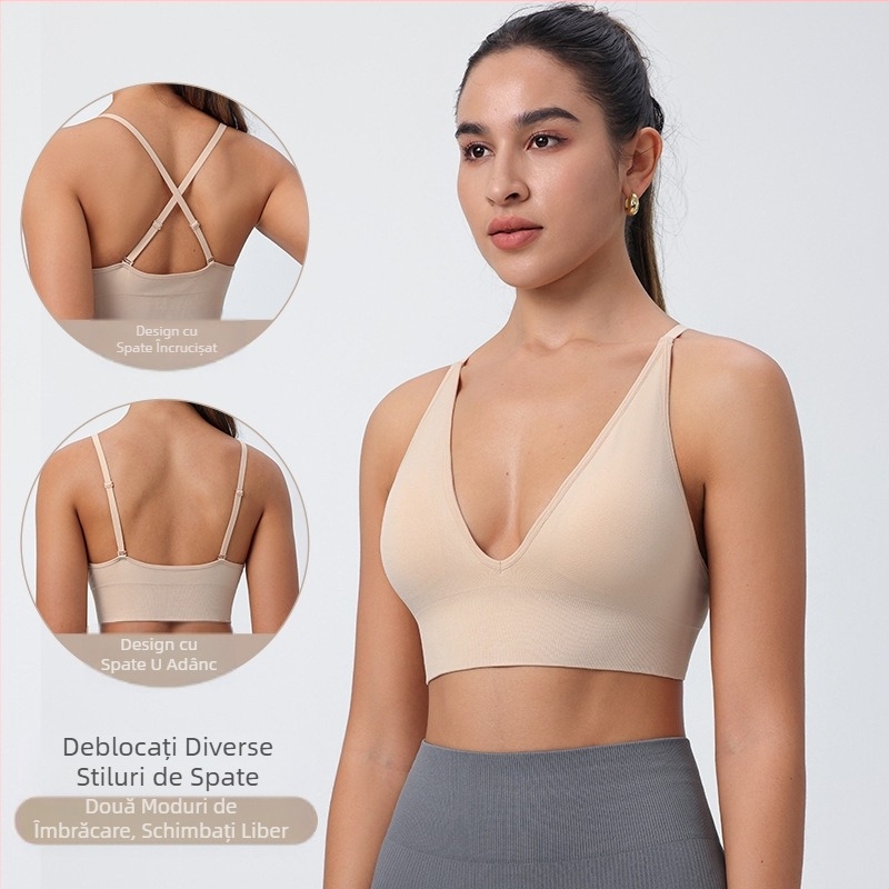 Sutien triunghiular european și american cu curea de umăr reglabilă transfrontalieră, fără spate, sexy, casual, lenjerie intimă pentru yoga, mărime plus, nou