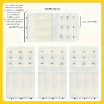4 buc cataramă extensibilă pentru sutien, combinație transfrontalieră, microfibră elastică, cu trei rânduri, cu trei nasturi, cataramă perlată pentru geantă de aprovizionare cu lenjerie intimă