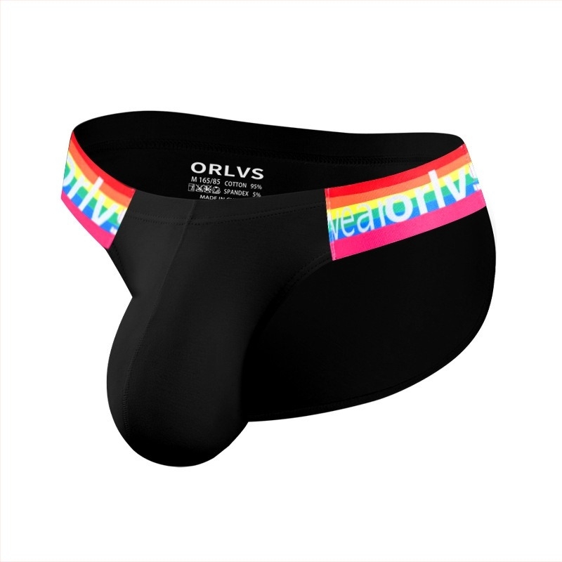 Chiloți sexy pentru bărbați, cu furcă înaltă, din bumbac curcubeu, sport, fitness, talie joasă, ridicare a șoldurilor, personalitate, la modă, lenjerie intimă pentru bărbați