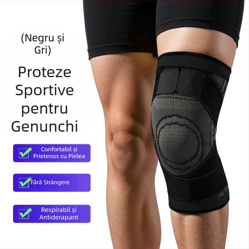 Genunchiere curea transfrontalieră sport vară coș fotbal fitness alergare subțire tricotate genunchiere husă înfășurare presurizată antiderapantă