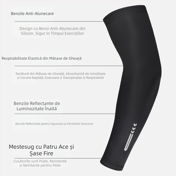 Manșoane reflectorizante pentru protecție solară Ice Silk, en-gros, pentru bărbați și femei, protecție UV de vară, condus, pescuit, alergare nocturnă, subțire