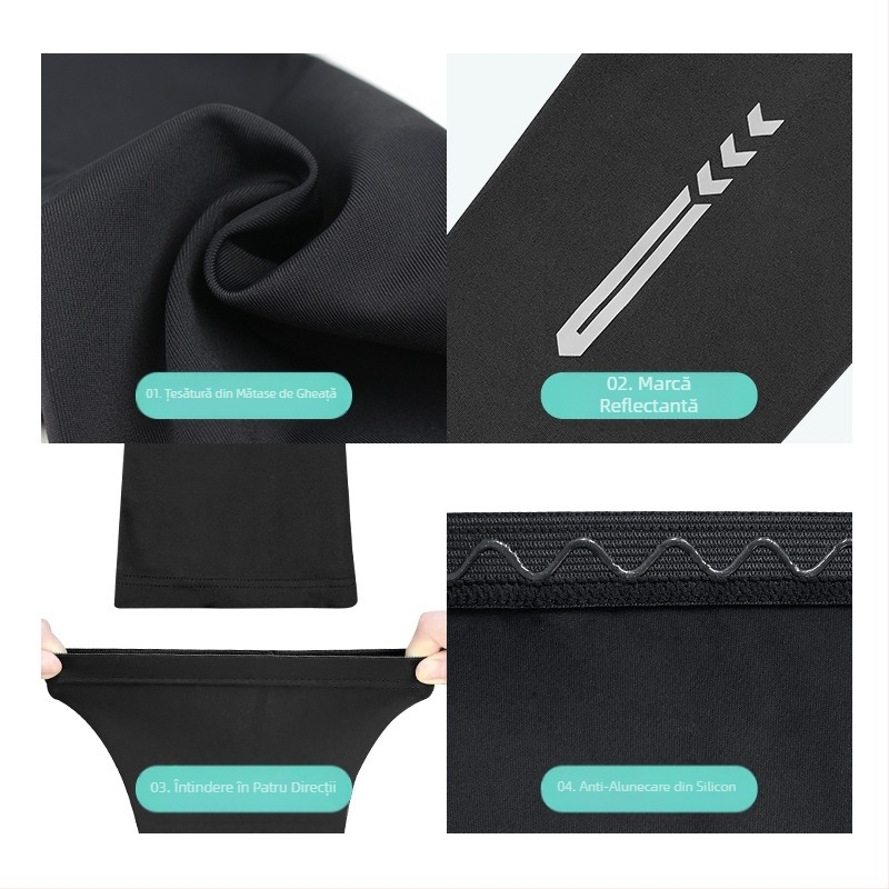 Manșoane reflectorizante pentru protecție solară Ice Silk, en-gros, pentru bărbați și femei, protecție UV de vară, condus, pescuit, alergare nocturnă, subțire