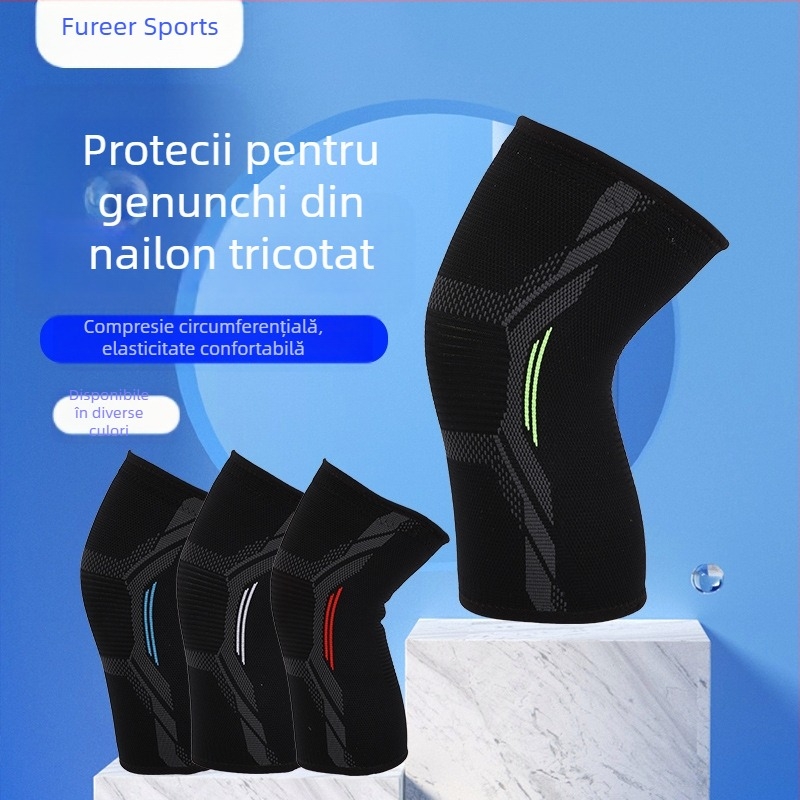 Genunchiere din nailon tricotate, genunchiere calde, confortabile, elastice, antiderapante, pentru sport, alergare, echitație, genunchiere