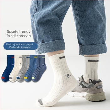 Șosete de toamnă și de iarnă pentru copii, până la jumătatea gambei, șosete la modă pentru copii, din bumbac pieptănat, absorbante de transpirație, șosete pentru studenți, șosete din bumbac, en-gros