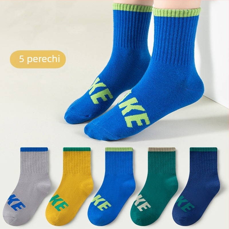 Șosete de toamnă și de iarnă pentru copii, până la jumătatea gambei, șosete la modă pentru copii, din bumbac pieptănat, absorbante de transpirație, șosete pentru studenți, șosete din bumbac, en-gros