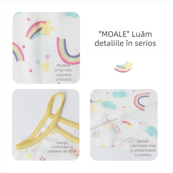 Camisola pentru fete, stil european și american, transfrontalieră, bumbac pur, mărime mică și mijlocie, pentru bebeluși, fete, desene animate, bumbac respirabil, îmbrăcăminte pentru copii, camisola