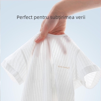 Costum de lenjerie intimă pentru copii, haine de vară cu aer condiționat, haine de casă, pijamale subțiri din jacquard din bumbac pur, costum pentru bărbați și femei, livrare dintr-o singură piesă