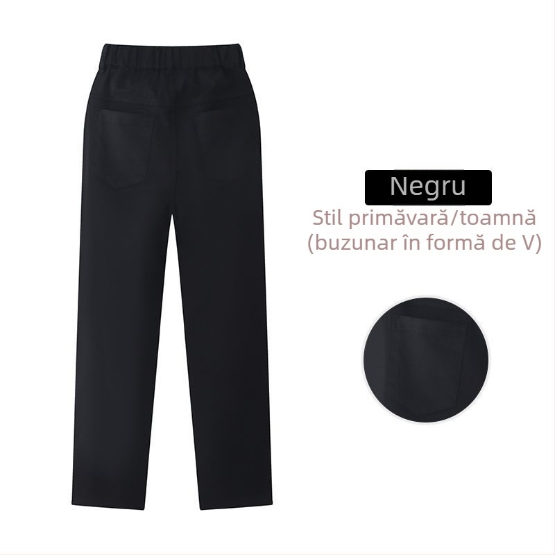 Pantaloni de școală kaki pentru copii, pantaloni casual pentru băieți și fete, pantaloni elastici de primăvară și toamnă, pantaloni cu talie elastică pentru fete