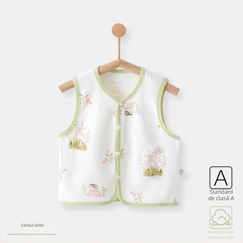Vestă pentru bebeluși, clasa A, îmbrăcăminte de exterior, primăvară și toamnă, vestă pentru bebeluși din bumbac pur, pentru ieșiri în toamnă