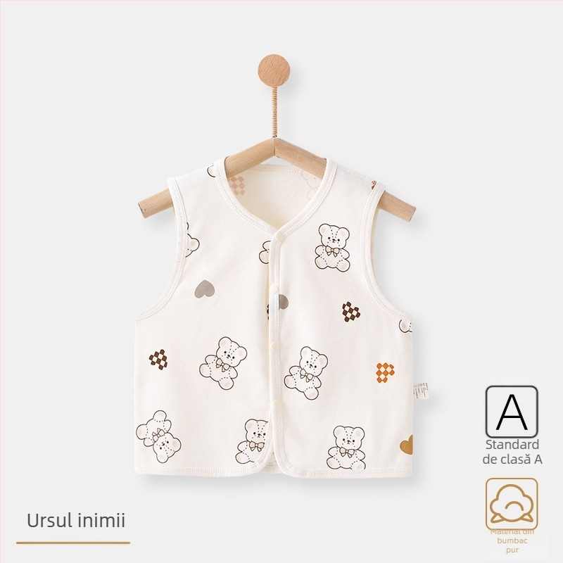 Vestă pentru bebeluși, clasa A, îmbrăcăminte de exterior, primăvară și toamnă, vestă pentru bebeluși din bumbac pur, pentru ieșiri în toamnă