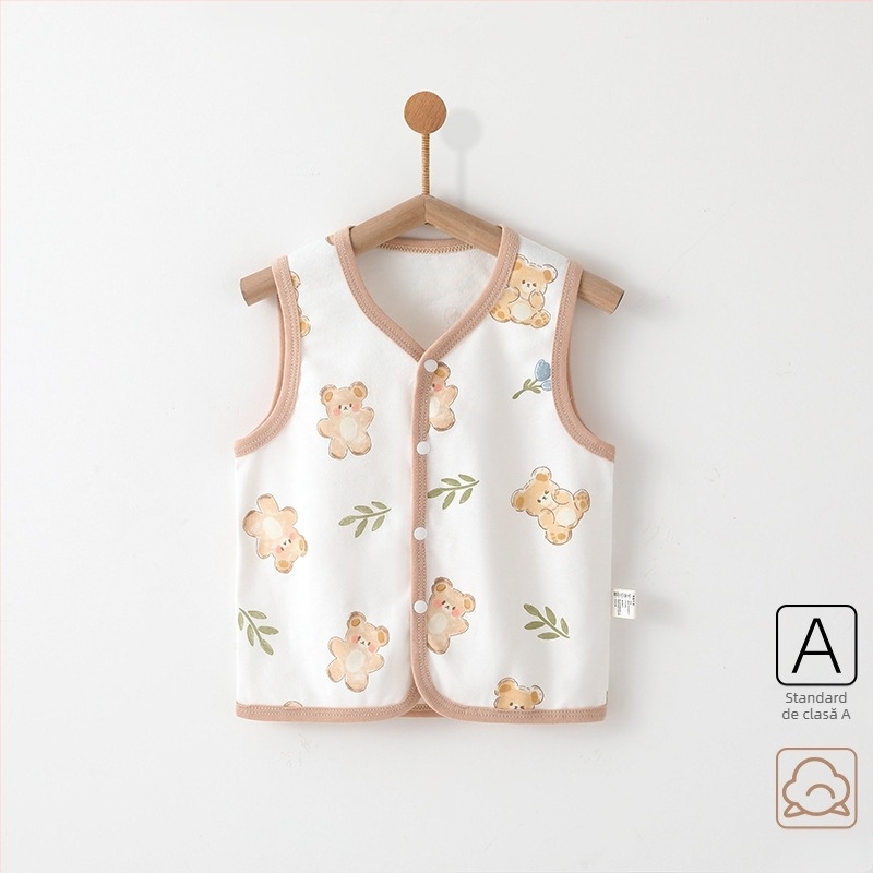 Vestă pentru bebeluși, clasa A, îmbrăcăminte de exterior, primăvară și toamnă, vestă pentru bebeluși din bumbac pur, pentru ieșiri în toamnă