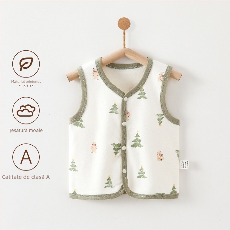 Vestă pentru bebeluși, clasa A, îmbrăcăminte de exterior, primăvară și toamnă, vestă pentru bebeluși din bumbac pur, pentru ieșiri în toamnă