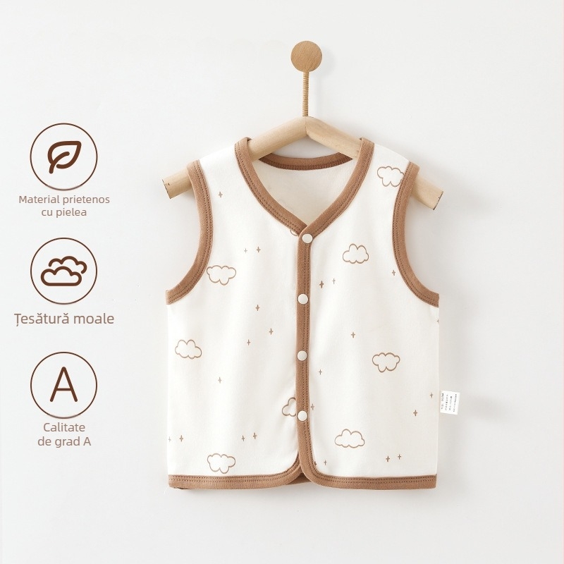 Vestă pentru bebeluși, clasa A, îmbrăcăminte de exterior, primăvară și toamnă, vestă pentru bebeluși din bumbac pur, pentru ieșiri în toamnă