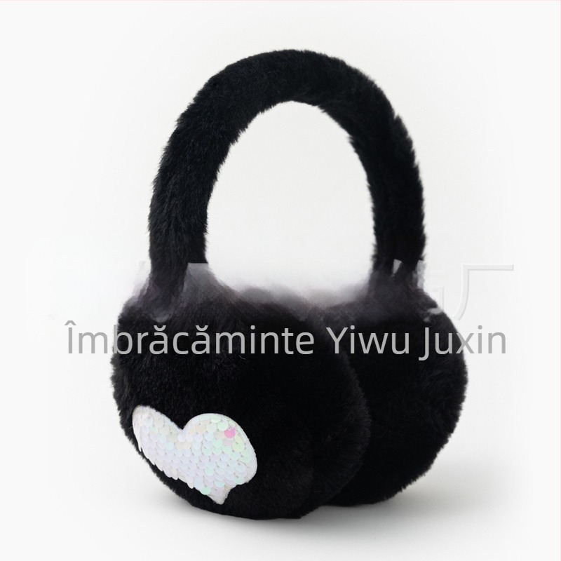 Drăguț cald plush love earmuffs iarna studenți ciclism cald rezistent la vânt frig-rezistent anti-îngheț ureche protecție ureche cald ureche capac