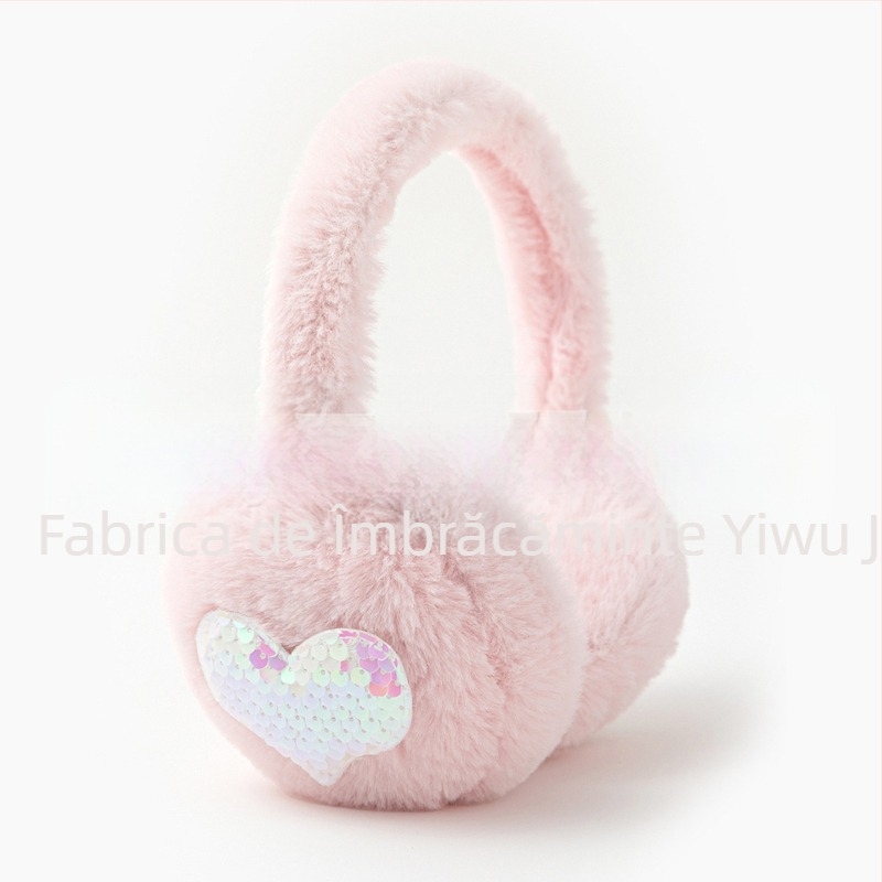 Drăguț cald plush love earmuffs iarna studenți ciclism cald rezistent la vânt frig-rezistent anti-îngheț ureche protecție ureche cald ureche capac