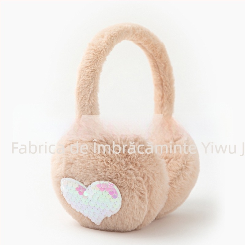 Drăguț cald plush love earmuffs iarna studenți ciclism cald rezistent la vânt frig-rezistent anti-îngheț ureche protecție ureche cald ureche capac