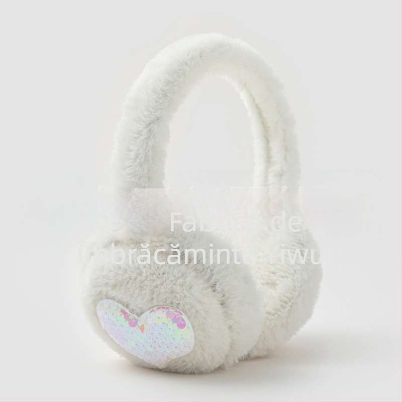 Drăguț cald plush love earmuffs iarna studenți ciclism cald rezistent la vânt frig-rezistent anti-îngheț ureche protecție ureche cald ureche capac