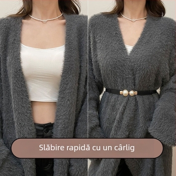 Curea femeii de înaltă calitate subțire curea elastică decorare rochie rochie haină talie artefact perlă subțire curea