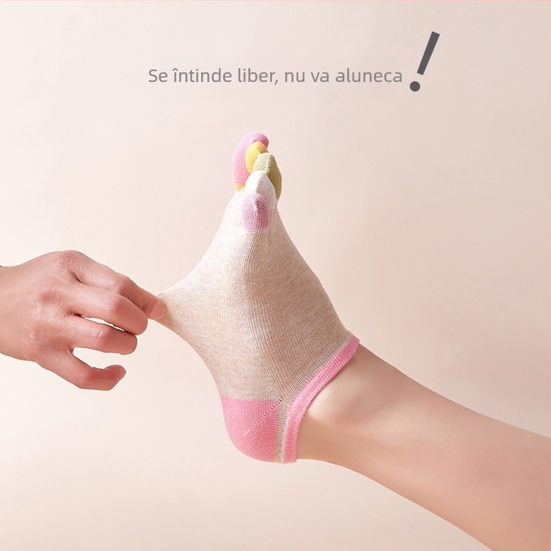 Șosete cu cinci degete, comerț exterior transfrontalier direct din fabrică, pentru femei, vară, invizibile, cu tub scurt, anti-cădere, cu șosete japoneze Mori, din bumbac