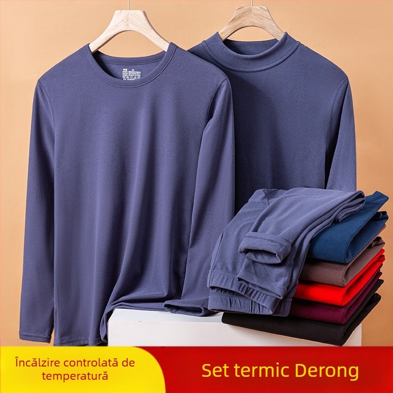 Costum termic german de catifea, lenjerie intimă termică pentru bărbați și femei, anul nașterii, haine și pantaloni roșii de toamnă de iarnă, cu șlefuire față-verso, strat de bază transfrontalier