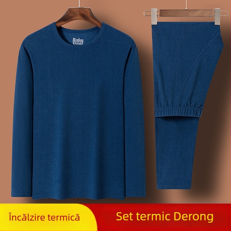 Costum termic german de catifea, lenjerie intimă termică pentru bărbați și femei, anul nașterii, haine și pantaloni roșii de toamnă de iarnă, cu șlefuire față-verso, strat de bază transfrontalier