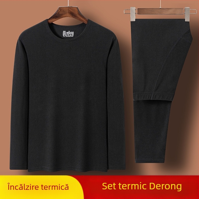 Costum termic german de catifea, lenjerie intimă termică pentru bărbați și femei, anul nașterii, haine și pantaloni roșii de toamnă de iarnă, cu șlefuire față-verso, strat de bază transfrontalier