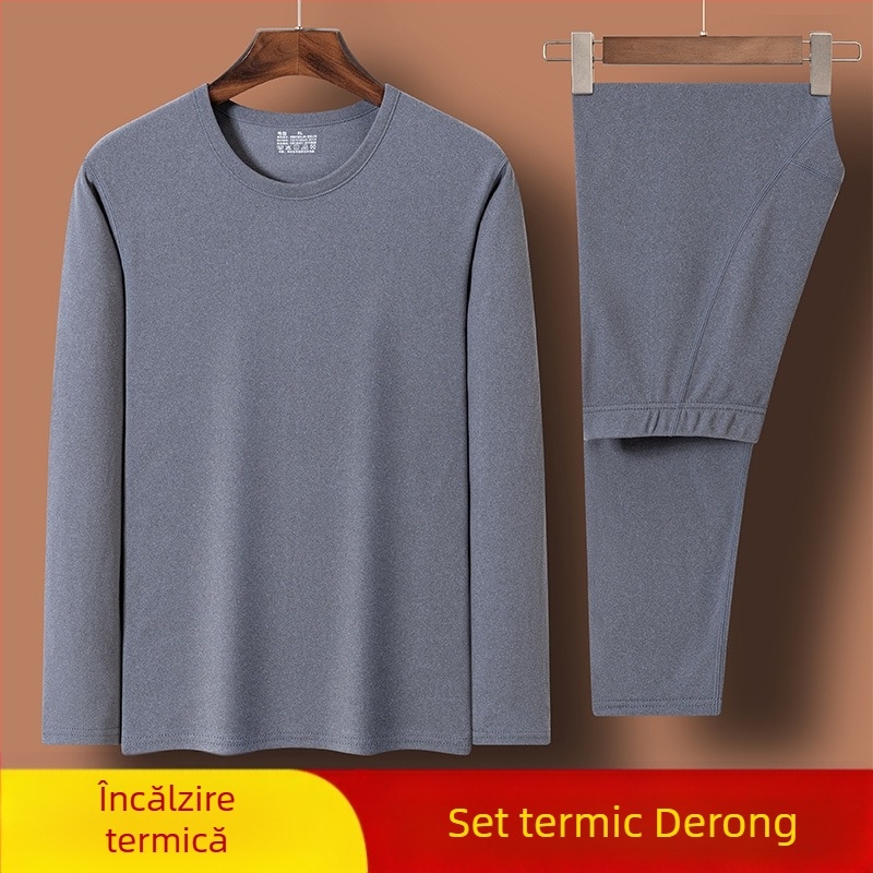 Costum termic german de catifea, lenjerie intimă termică pentru bărbați și femei, anul nașterii, haine și pantaloni roșii de toamnă de iarnă, cu șlefuire față-verso, strat de bază transfrontalier