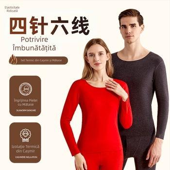 Costum interior cald pentru bărbați și femei, stil nou, plus mărime, căptușit cu fleece, îngroșat, rezistent la frig, simplu, all-match, haine și pantaloni de toamnă