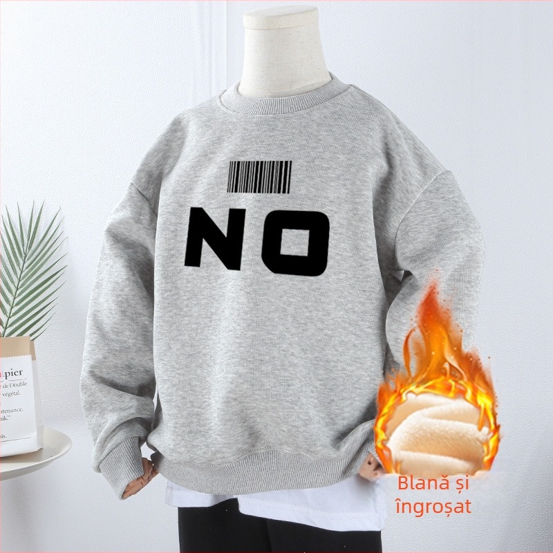 Hanorac din bumbac pur, gros, din catifea îngroșată, pentru băieți și fete, universal 2024, toamnă și iarnă, stil leneș nou