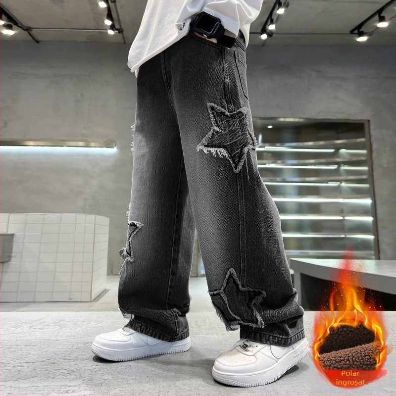 Blugi pentru băieți, primăvară și toamnă 2025, pantaloni drepți și eleganți noi pentru băieți, primăvară și toamnă, pantaloni lungi lejeri pentru copii, la modă