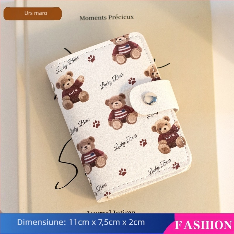 Pacha Dog, suport pentru carduri cu sloturi multiple pentru carduri de mare capacitate, mini suport pentru carduri all-in-one drăguț, suport pentru carduri de identitate, permis de conducere pentru femei