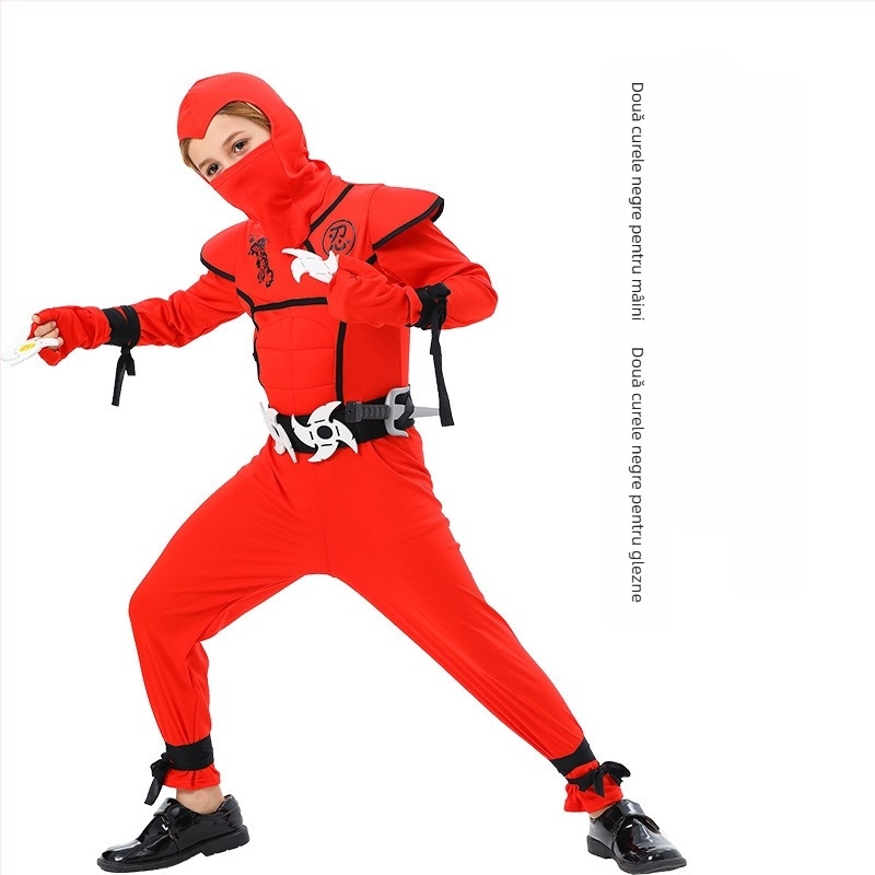 Costum de cosplay de Halloween pentru copii, costum de ninja samurai japonez, costum de joacă mascat