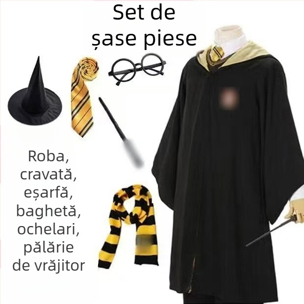 Haine Harry Potter costum cos set complet Gryffindor înconjurător haină magică pentru copii uniformă școlară de performanță robe de vrăjitor