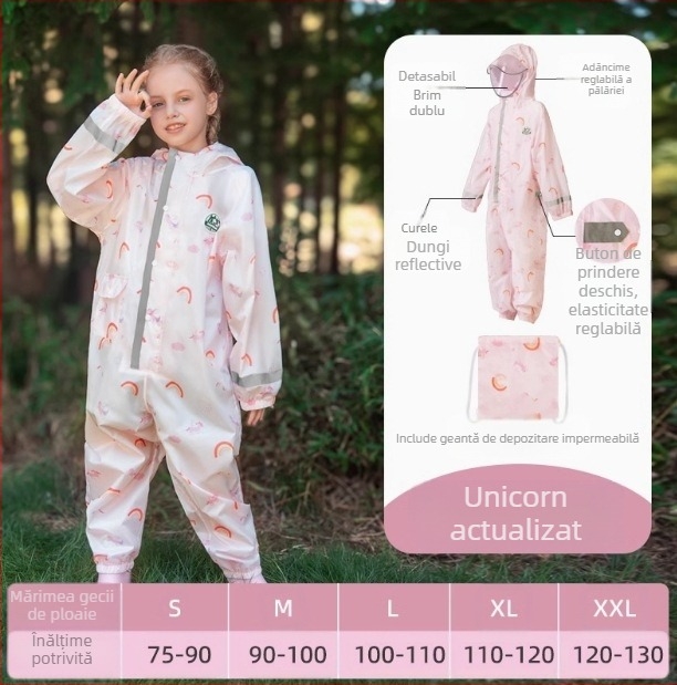 Copii impermeabil dintr-o singură bucată băiat bebeluș poncho feminin grădiniță dinozaur ploaie pantaloni set complet corp impermeabil pelerina de ploaie lot