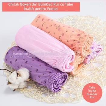 Lenjerie intimă pentru mame de vârstă mijlocie și în vârstă, boxeri lejeri din bumbac, talie înaltă, lenjerie intimă din bumbac pentru mame, pantaloni scurți plus size pentru femei