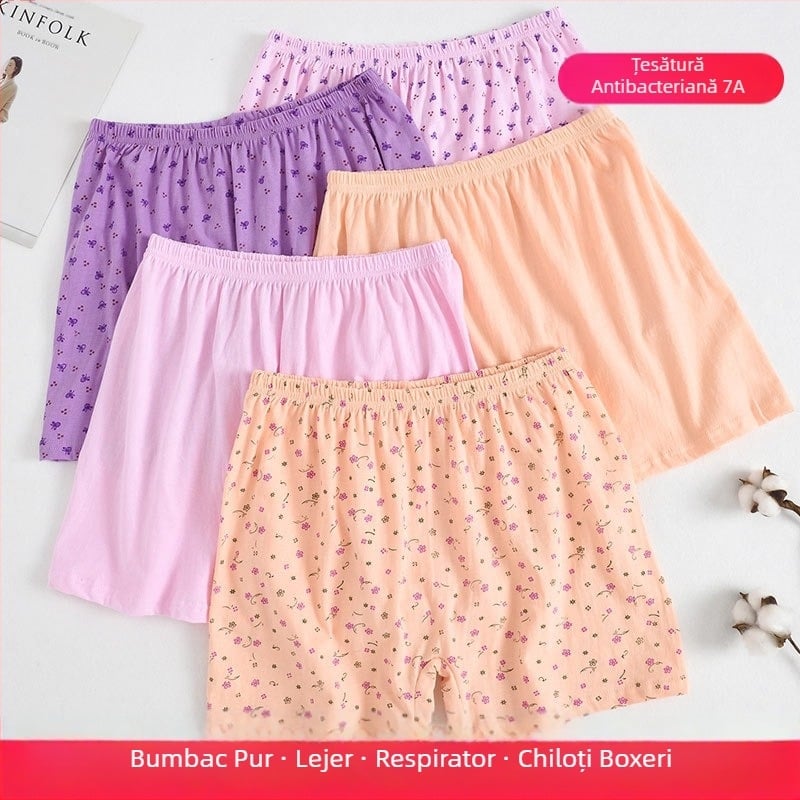 Lenjerie intimă pentru mame de vârstă mijlocie și în vârstă, boxeri lejeri din bumbac, talie înaltă, lenjerie intimă din bumbac pentru mame, pantaloni scurți plus size pentru femei