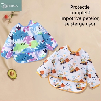 Șorț pentru copii, husă pentru cină pentru grădiniță, geantă de masă pentru fete, șorț pentru bebeluși, bavete, alimente suplimentare, anti-uzură, impermeabile, rezistente la murdărie, pentru copii de 3 ani