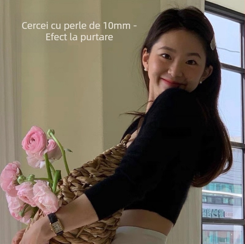 Cercei pentru femei cu placă de tămâie rotundă, puternică, cu lumină puternică, retro clasic, cu perle Shi Jia, anti-țânțari, fără găuri pentru urechi, tip febră