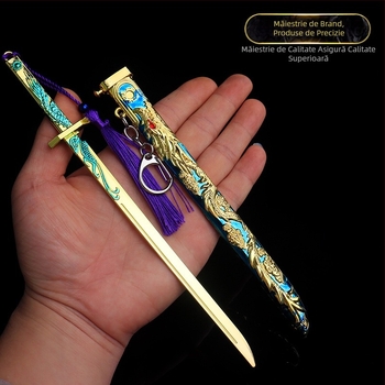 Jucărie de spionaj pentru oraș antic, cuțit săritor cu dragon auriu cu cinci gheare, Tang Heng, model de armă din aliaj, cuțit de jucărie pentru băiat, cadou