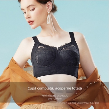 Lenjerie intimă mică pentru femei, cupă întreagă, subțire, anti-lăscere, Parm-sâni, confortabil, plus size, sutien reglabil