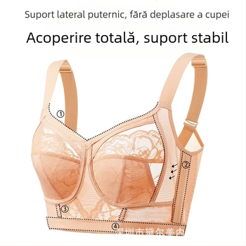 Lenjerie intimă mică pentru femei, cupă întreagă, subțire, anti-lăscere, Parm-sâni, confortabil, plus size, sutien reglabil