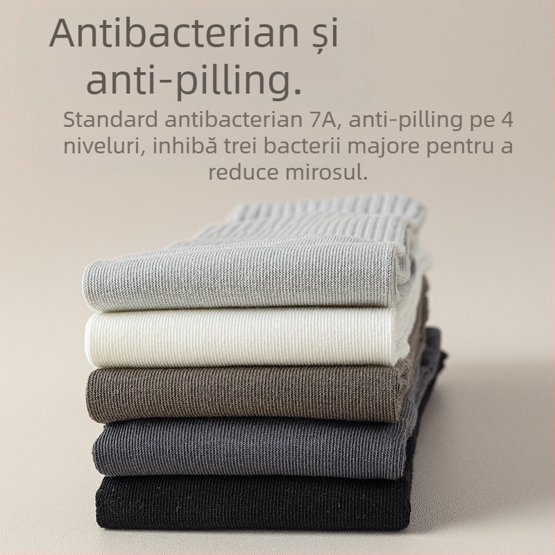 Șosete cu cinci degete pentru bărbați, șosete de toamnă, de culoare solidă, din bumbac, fără oase, cu tub mediu, șosete plus mărimea 7A, deodorant antibacterian, șosete anti-scămoșare