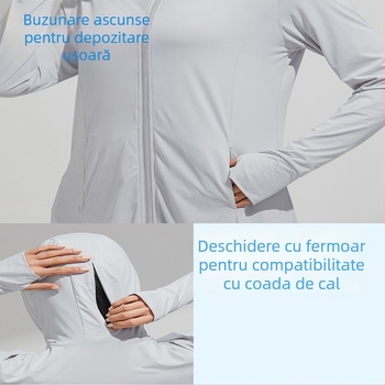 Îmbrăcăminte lungă de protecție solară pentru femei 2025, protecție solară pentru tot corpul, protecție UV, îmbrăcăminte de protecție solară respirabilă din mătase de gheață, pentru primăvară și vară, răcoritoare în aer liber