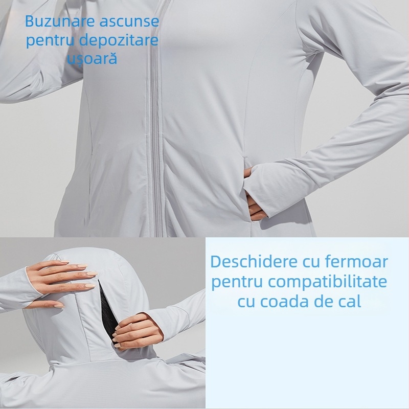 Îmbrăcăminte lungă de protecție solară pentru femei 2025, protecție solară pentru tot corpul, protecție UV, îmbrăcăminte de protecție solară respirabilă din mătase de gheață, pentru primăvară și vară, răcoritoare în aer liber