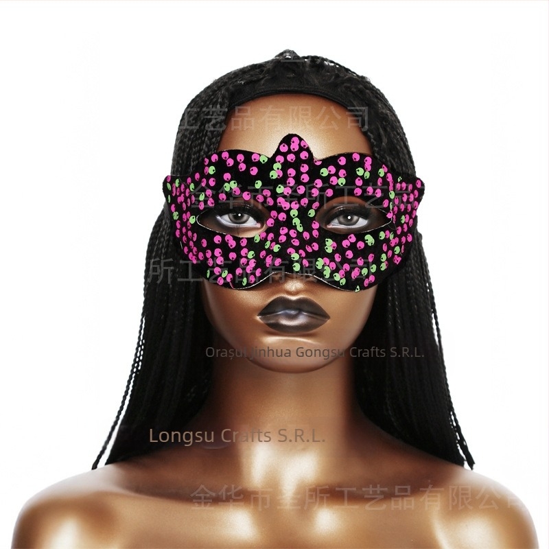 Mască transfrontalieră de Halloween pentru fete și pisici, mască panteră neagră, mască pisică neagră, mască pisică din dantelă, mască pisică cu paiete