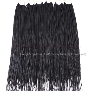 Perucă Xuchang pentru femei, păr croșetat, împletituri cu trei fire, împletituri de cutie, păr croșetat sintetic