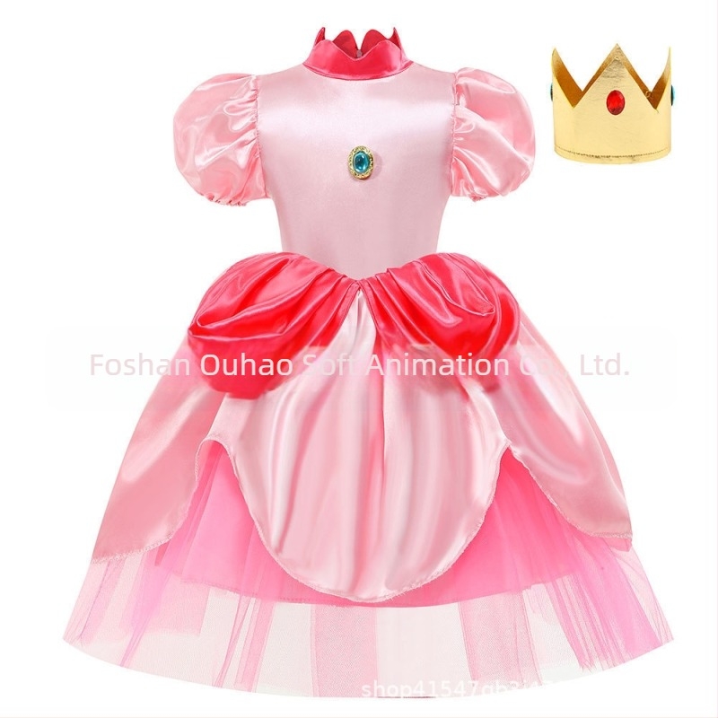 Rochie nouă pentru prințesa Mario și Brigitte, talie strâmtă, shaggy, mâneci bufante, prințesă, fete