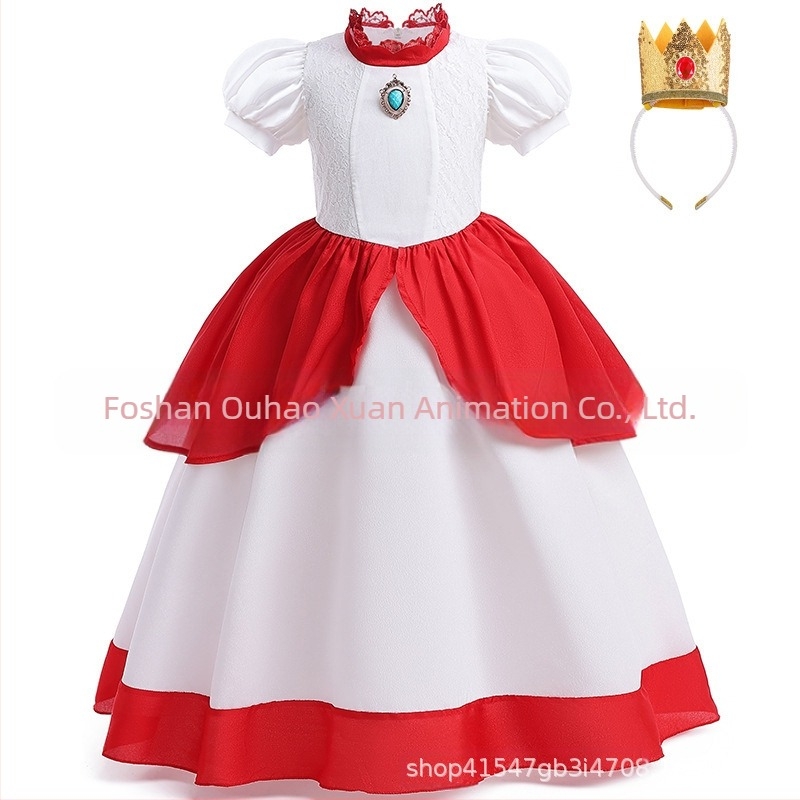 Rochie nouă pentru prințesa Mario și Brigitte, talie strâmtă, shaggy, mâneci bufante, prințesă, fete